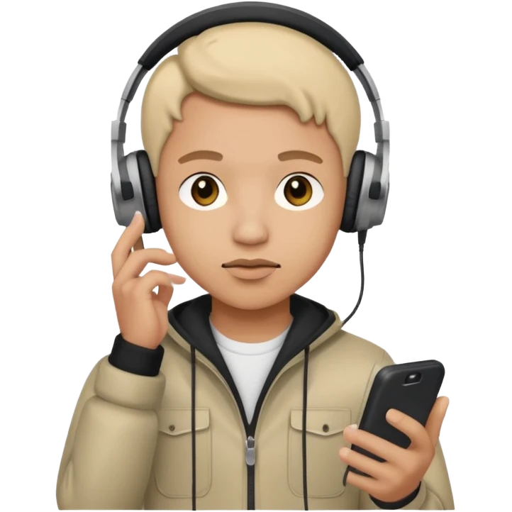 music artist with phone in his hand and being lil cautios emoji