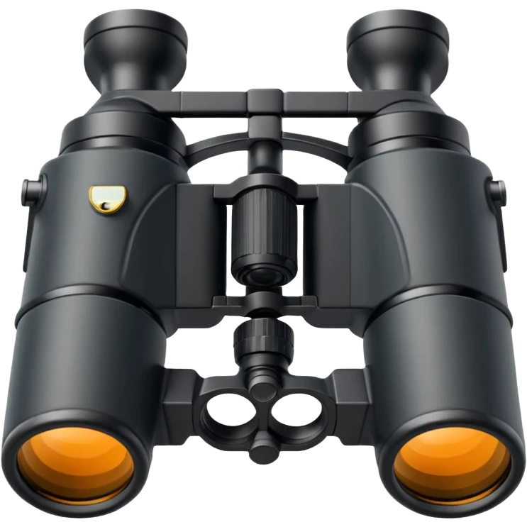  simple black binoculars with large lenses make lenses point out straight emoji