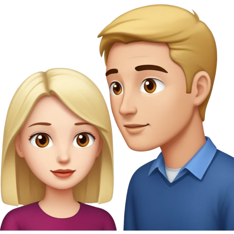 two speaking heads one man one woman white in conversation emoji