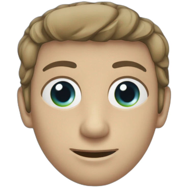 Homem careca, olhos azuis, alto , rosto oval, emoji