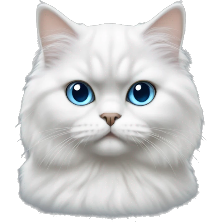 Small white Persian cat with gray face and blue eyes emoji