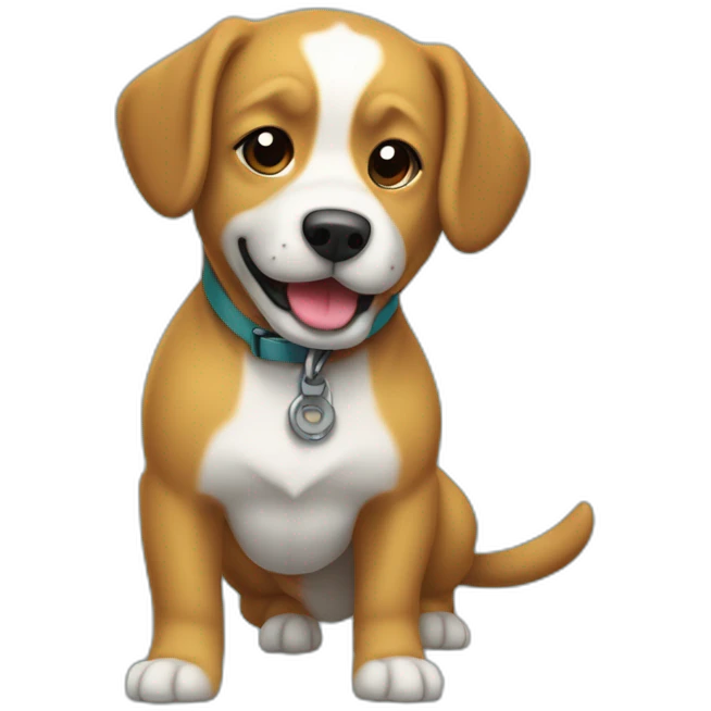 Chien faisant du surf sur une vague de lave emoji