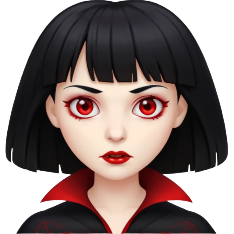 quero a foto de uma vampira com franja de cabelo preto emoji
