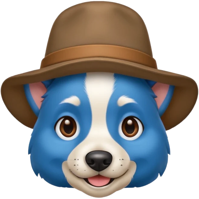 Blue dog wearing a hat emoji