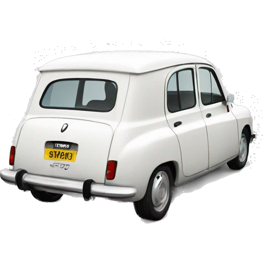 Renault 4L white seen from behind emoji