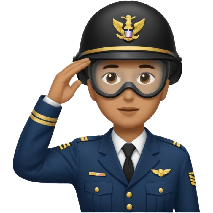 Soldier saluting with helmet + navy mask emoji