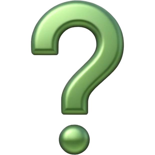 make question sign inlight green color  emoji