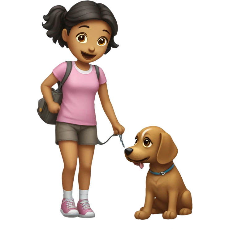 Girl with dog emoji