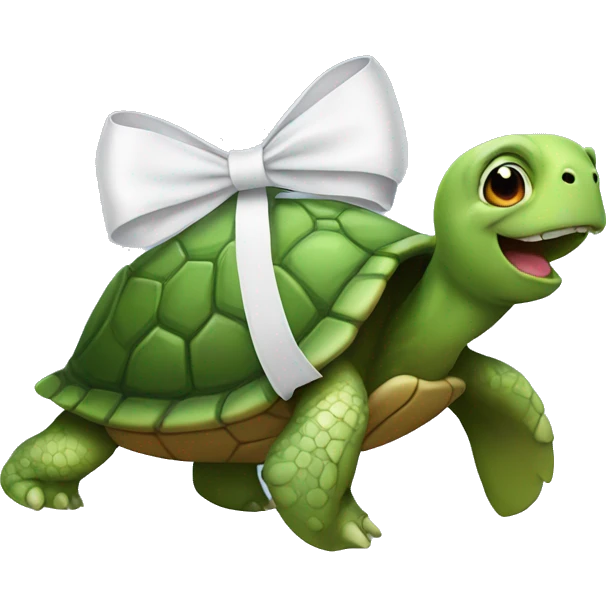 turtle with a white bow emoji