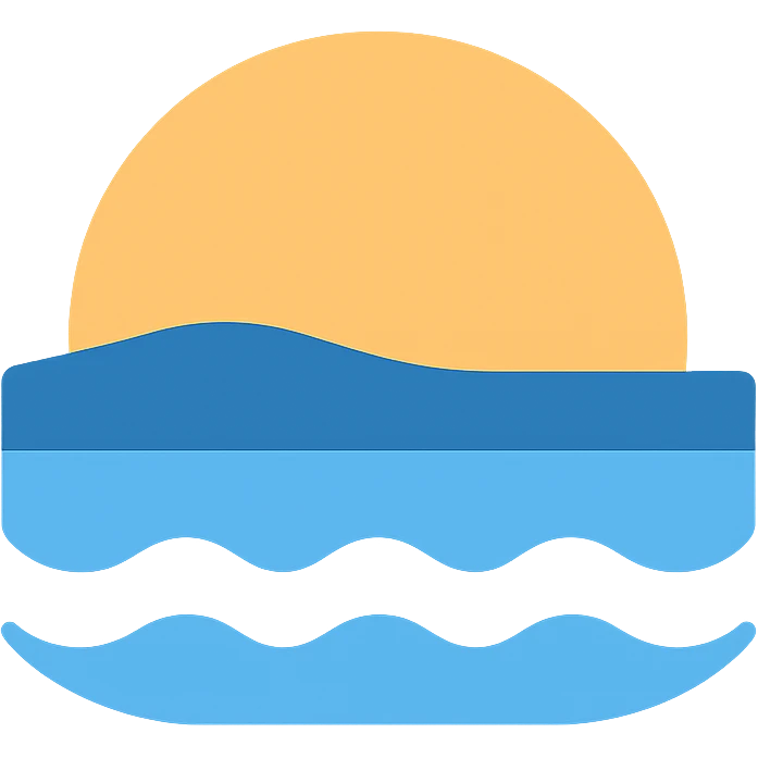 lakeside sunset horizon blue emoji