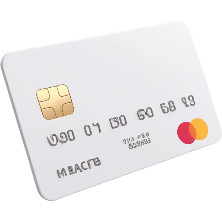 bank card, 3D Emoji style, clean white color, soft shadows and highlights, no decoration, close-up view, vertical orientation, transparent background emoji