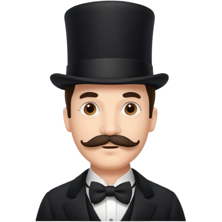 Fancy man with top hat and mustache emoji