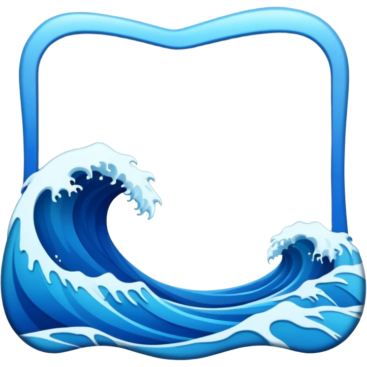 emoji style photo frame shaped like ocean waves emoji