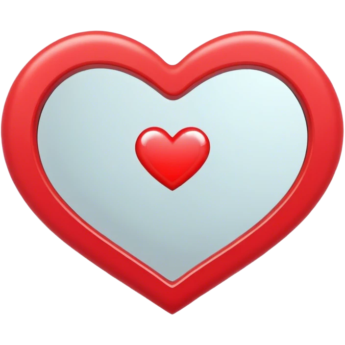 Heart shaped mirror emoji