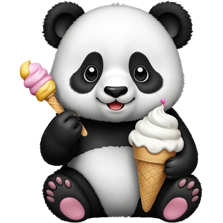 Panda eating ice cream emoji