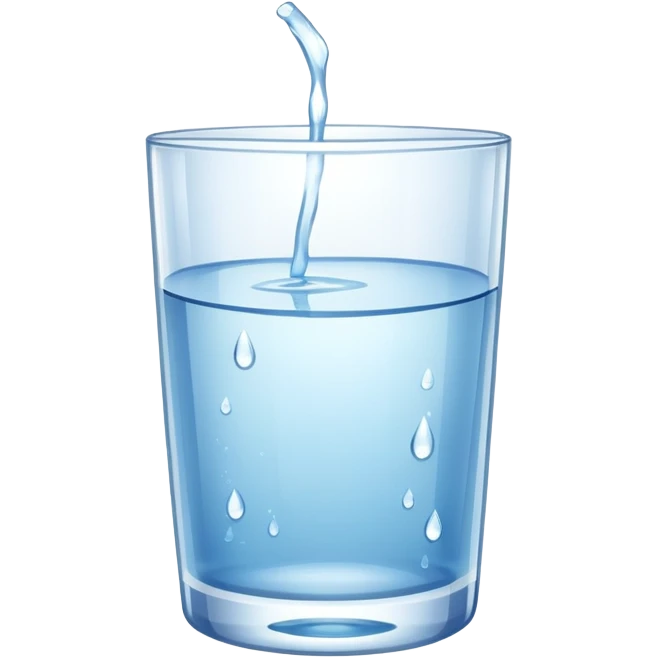 glass of water with water droplets, refreshing and clear emoji