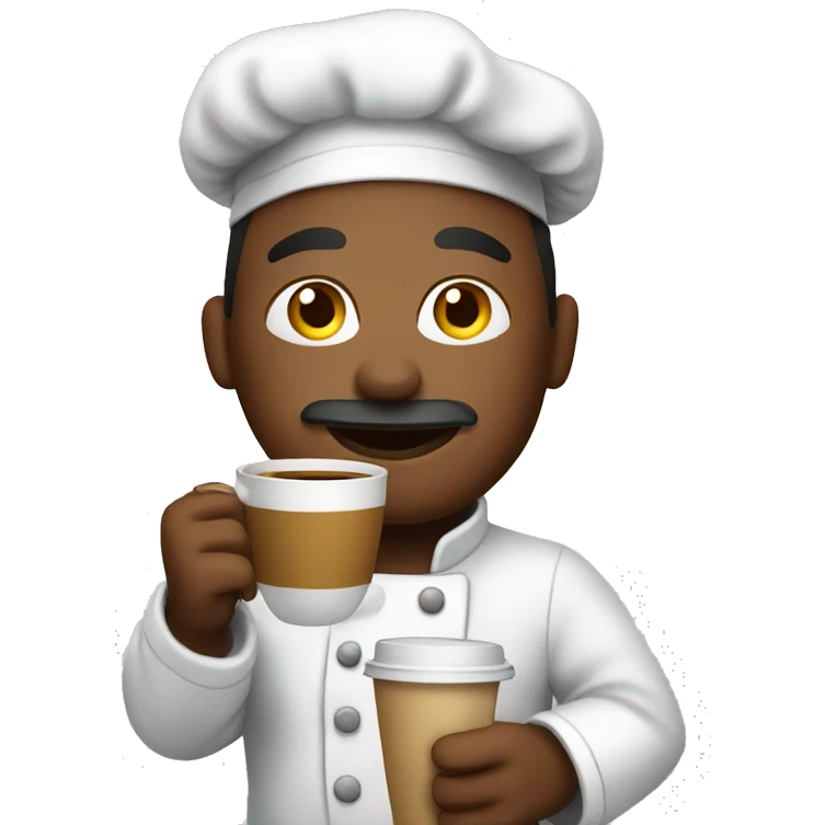 Chef drinking coffee emoji