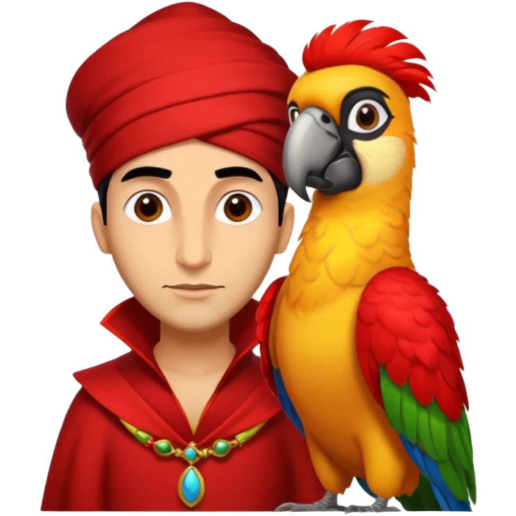Jafar and parrot from Aladdin  emoji