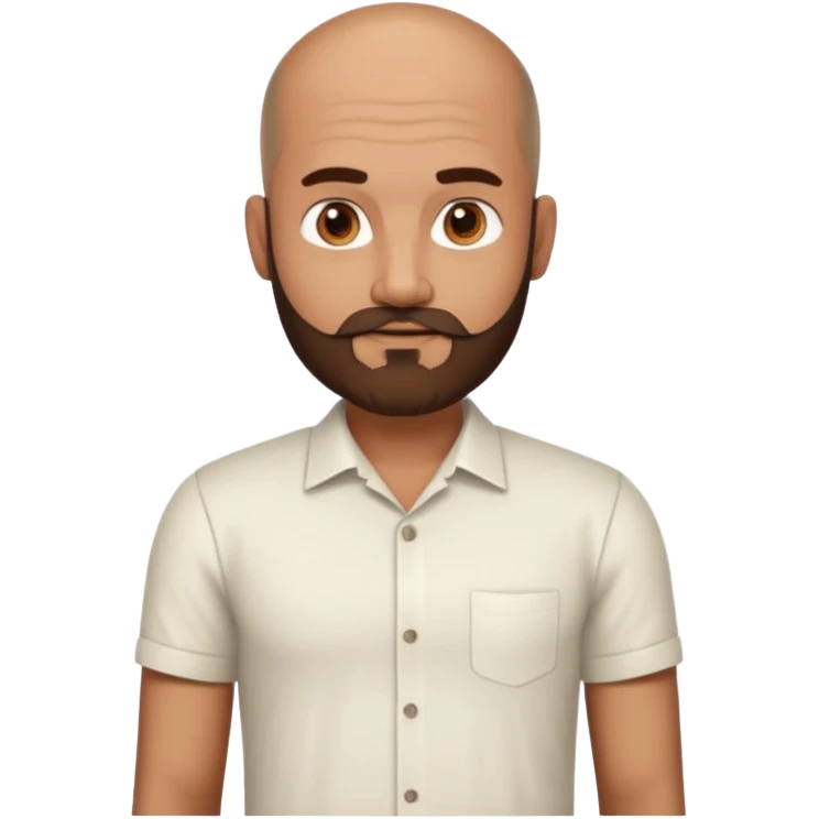 Slim Indian with waiste and beard and bald emoji