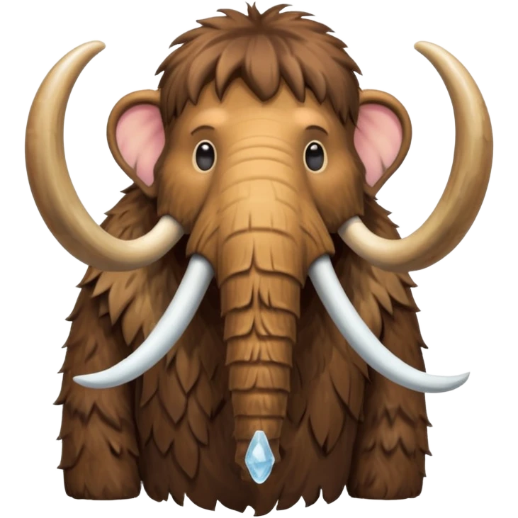 a brown Mammoth, half body, cute, Ice Age emoji