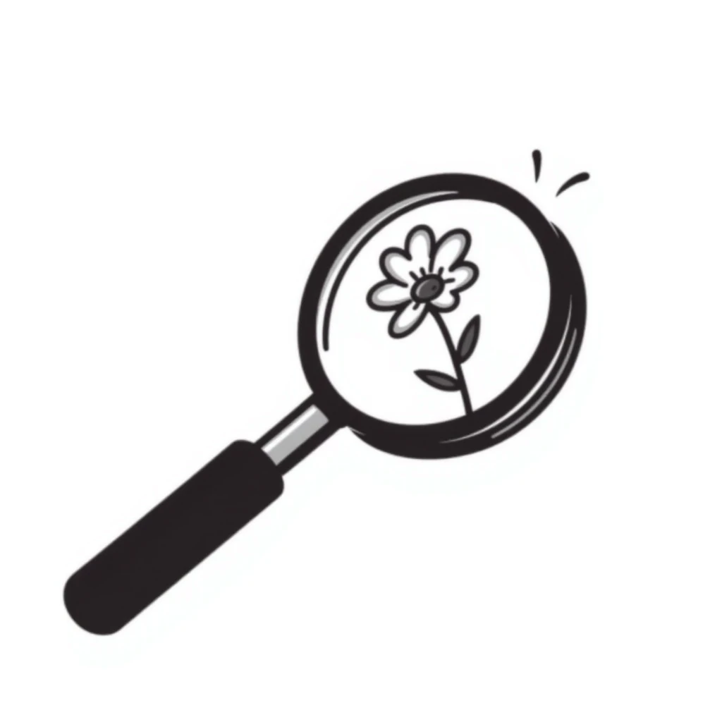 magnifying glass hand drawn emoji