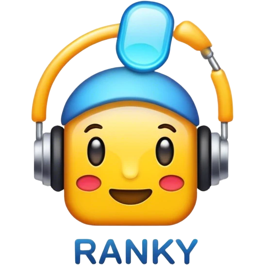"Ranky" word in a app logo emoji