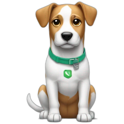 Dog wearing Nike teck emoji