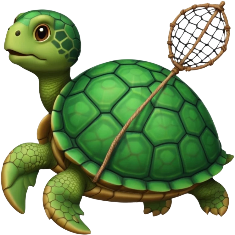 turtle with fishing net emoji