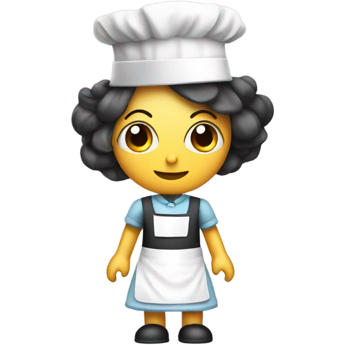 Robot wearing a maid apron and hat emoji