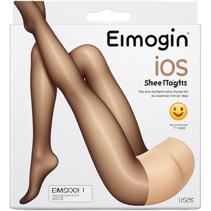 Sheer nude tights in packaging emoji