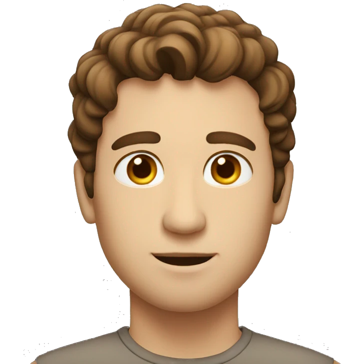 Man with brown hair with  emoji