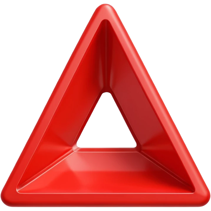 hollow triangle mold red color emoji