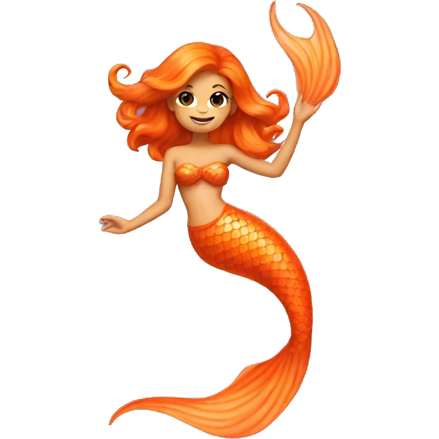orange mermaid with tail emoji