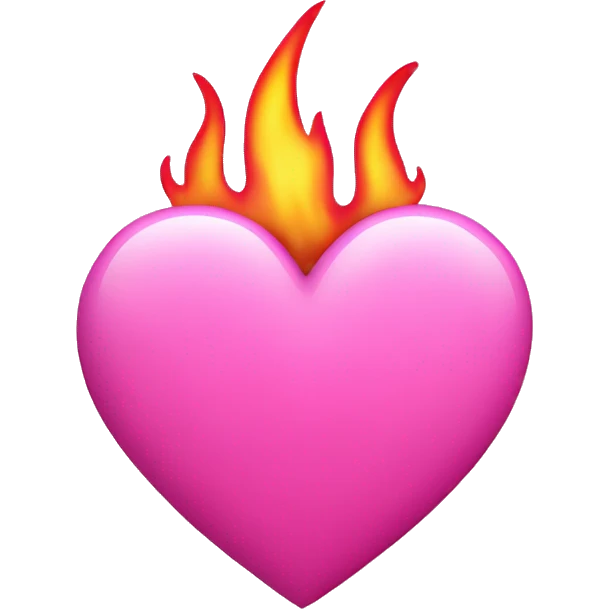 Pink heart with pink flames emoji
