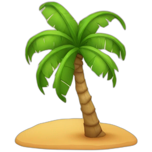 A Palm tree in a desert islabd emoji