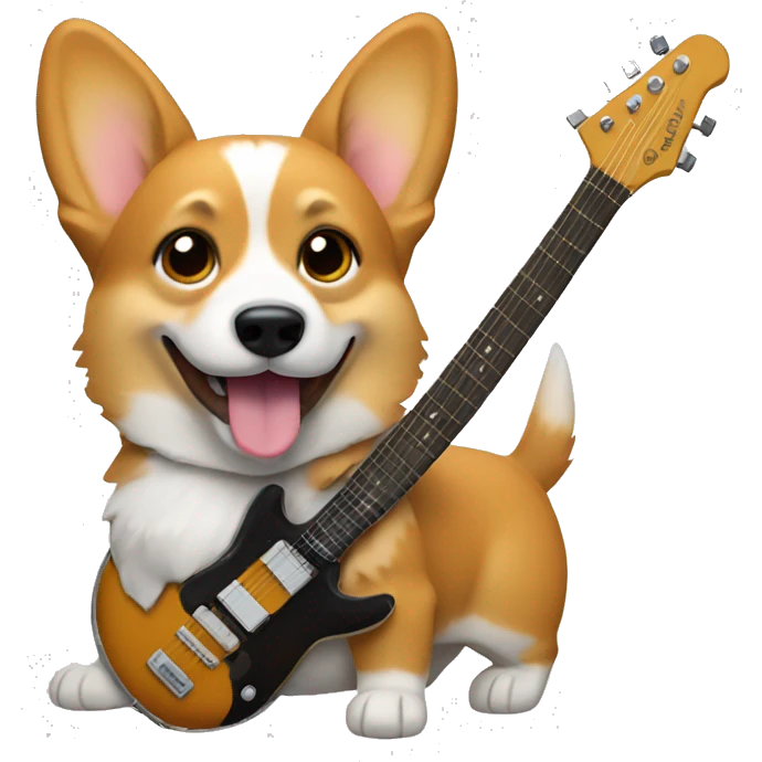 Corgi with electric guitar  emoji