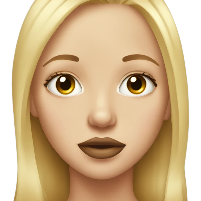blonde girl portrait kissing face emoji