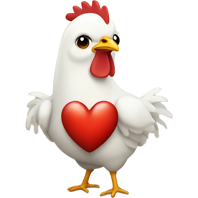 chicken with a heart emoji