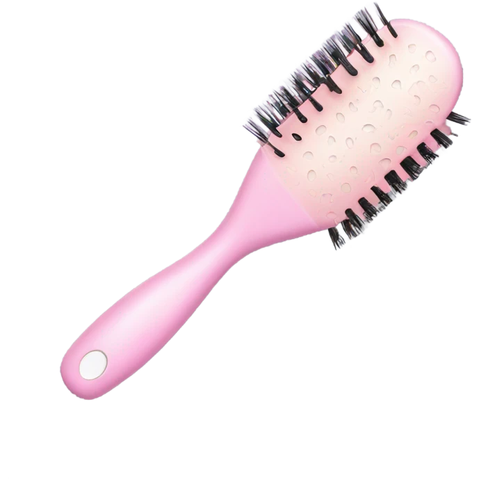 light pink hair brush emoji