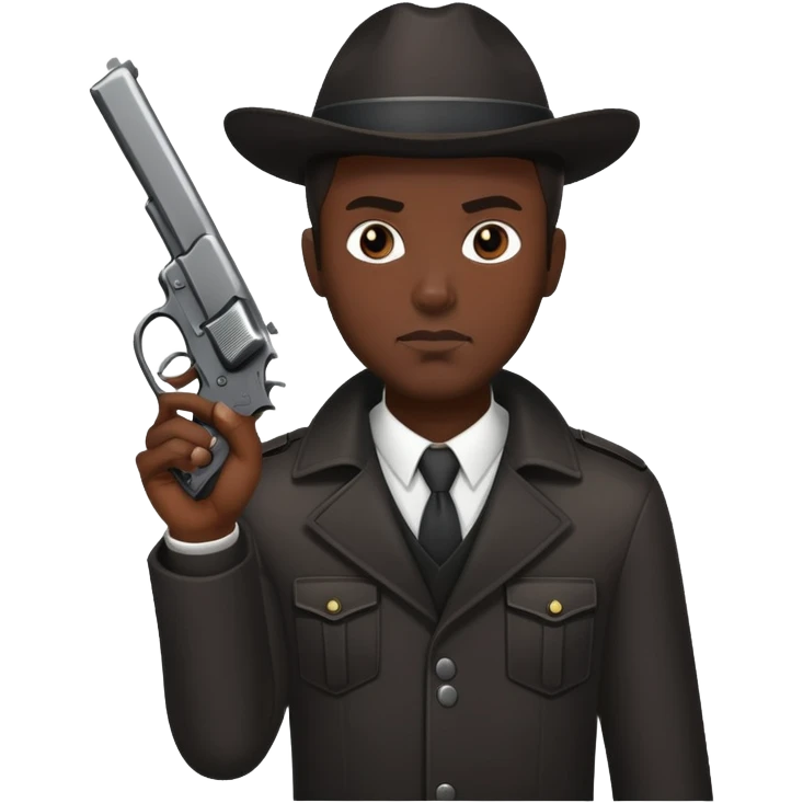 Black guy with pistol emoji
