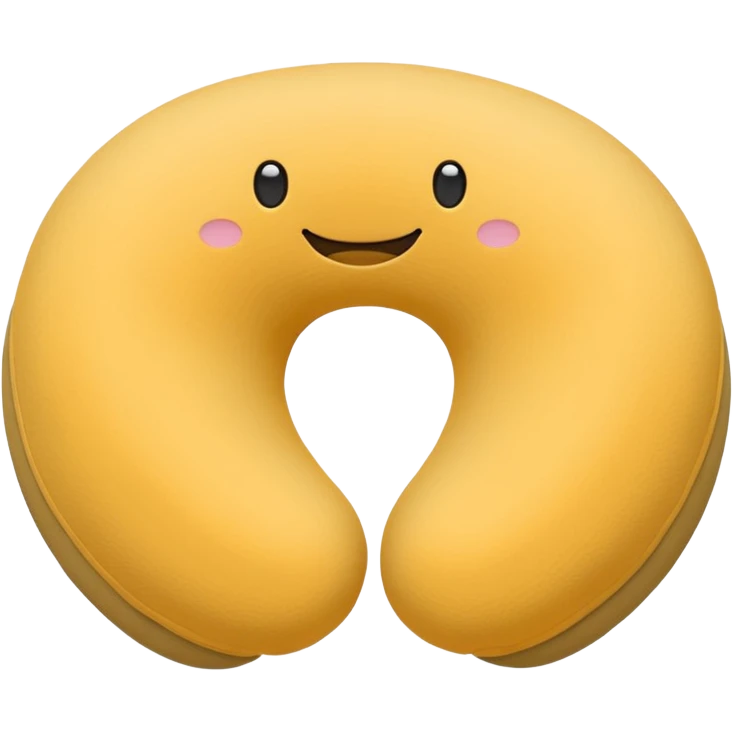A soft U-shaped travel pillow covered in smooth fabric for cozy neck support. emoji