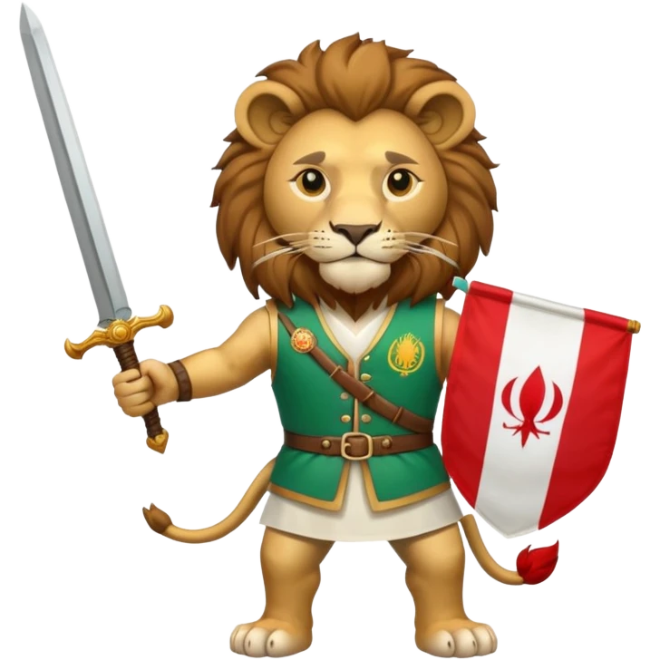 شیر شمشیر به دست در وست پرچم ایران emoji