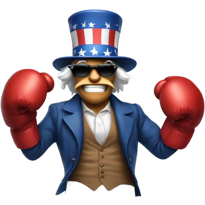 Uncle Sam boxing in sunglasses emoji