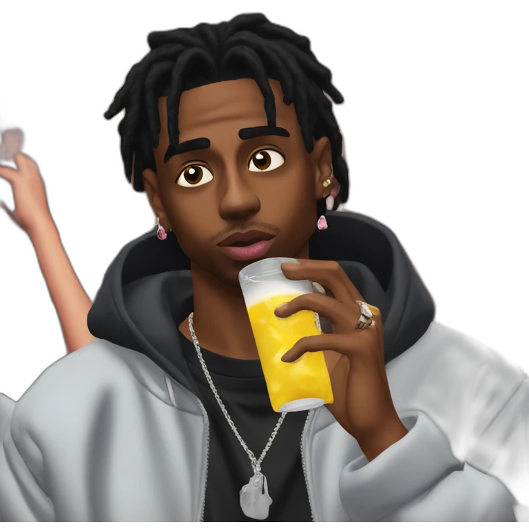 playboi carti sipping lean at a concert emoji