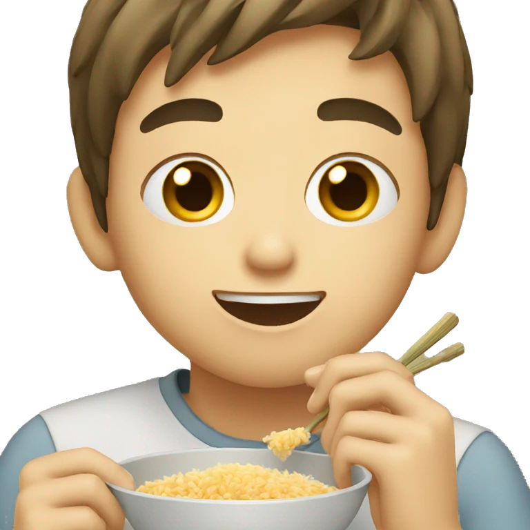 boy eating rice emoji