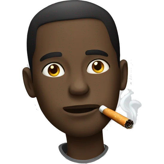 black guy smoking a cigarette emoji