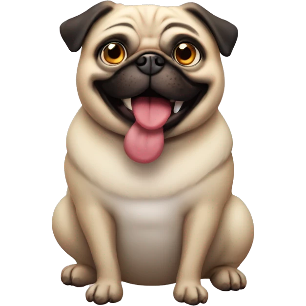 a happy fat crazy pug emoji
