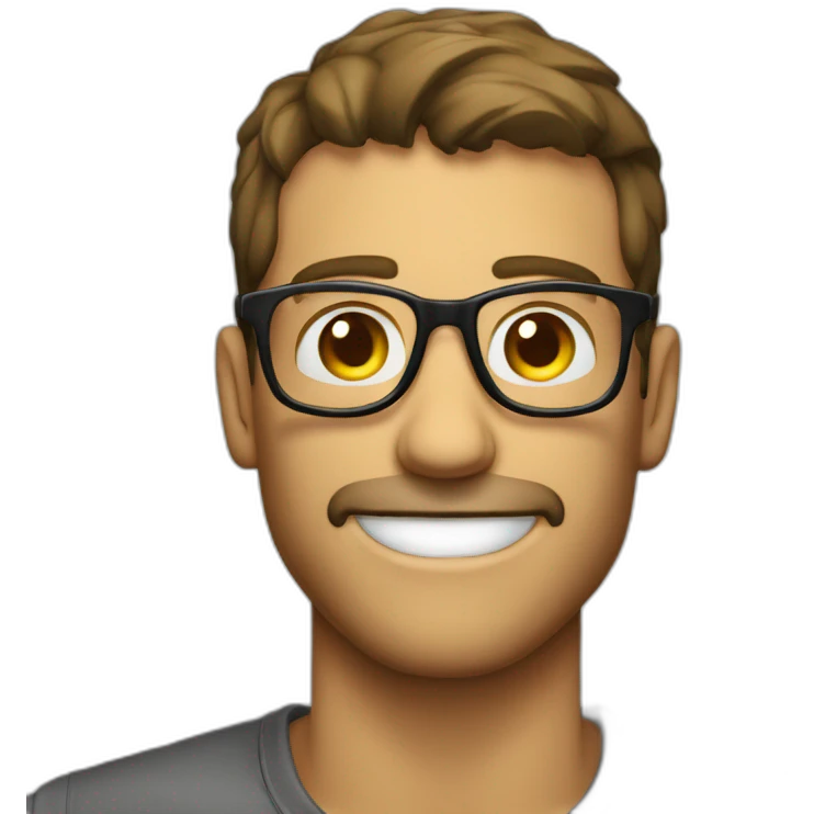 Hombre calvo son lentes sonriendo  emoji