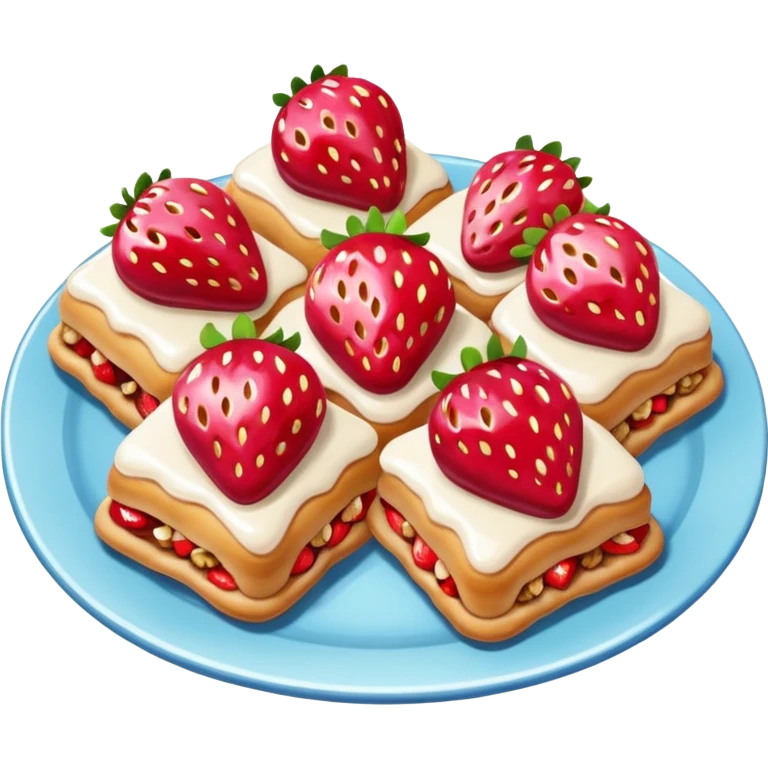 Postres de fresas y  nuez emoji
