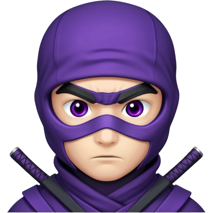purple ninja giving a scary look emoji